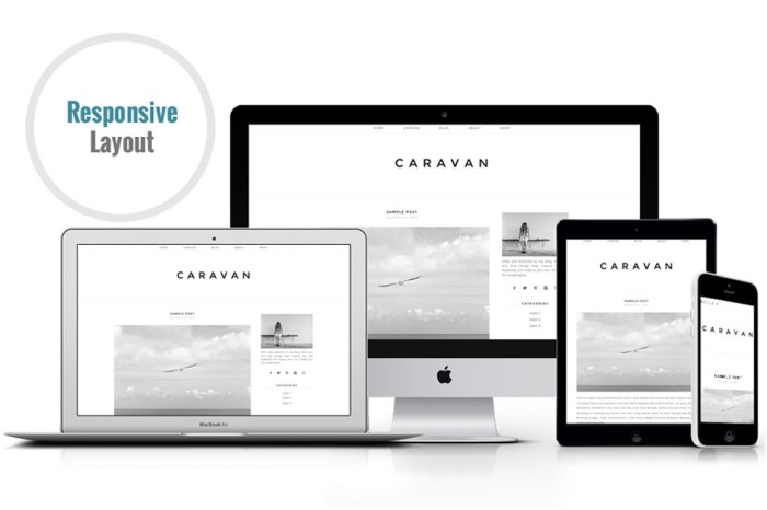 Caravan blogging website layout