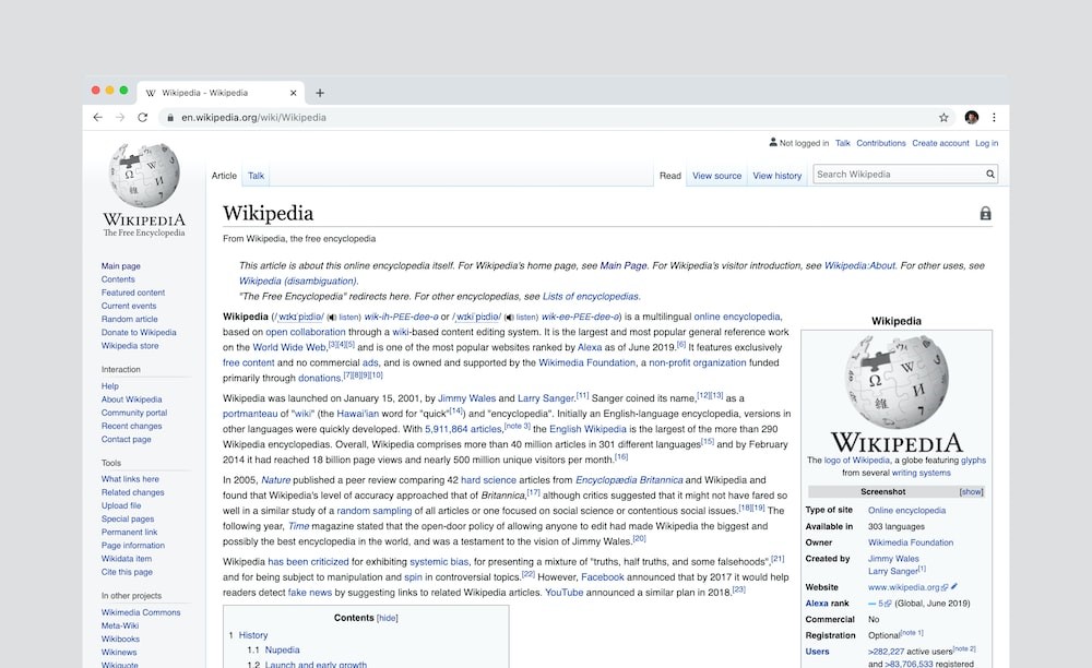 Wikipedia searching for itself