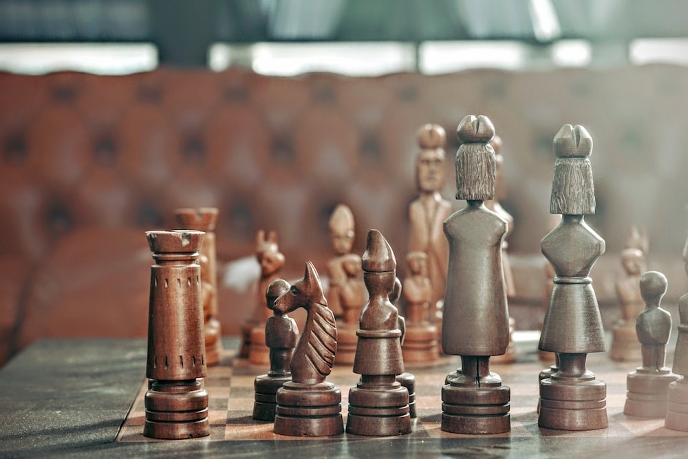 Chessboard signifying risk assessment