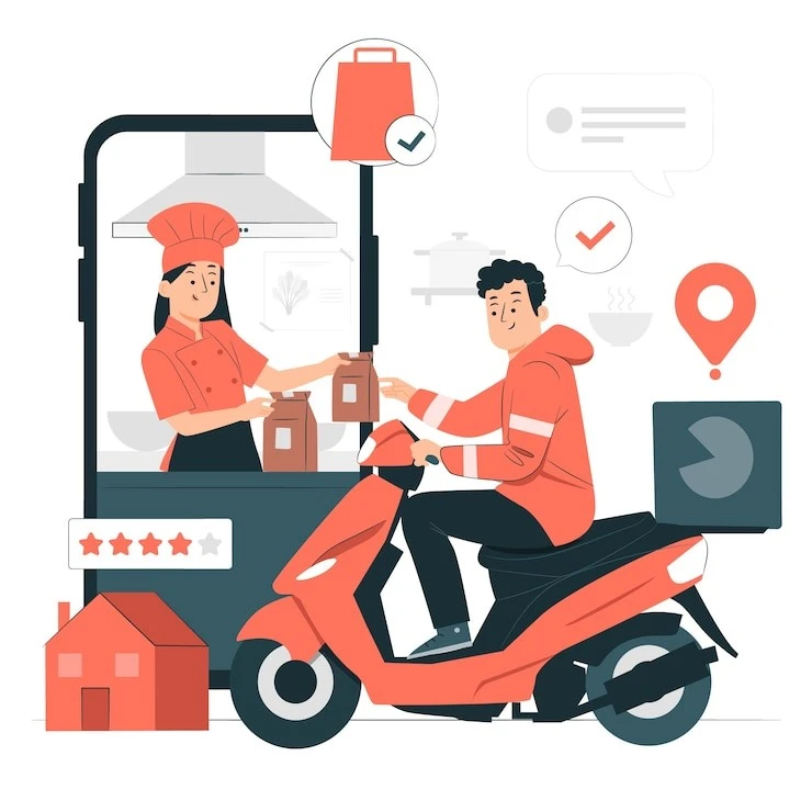 Elements in food delivery app