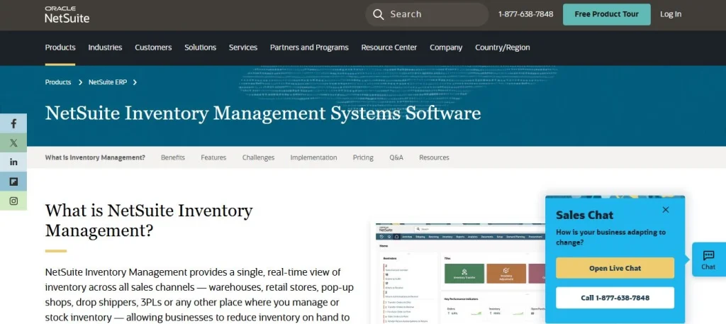 Netsuite webpage