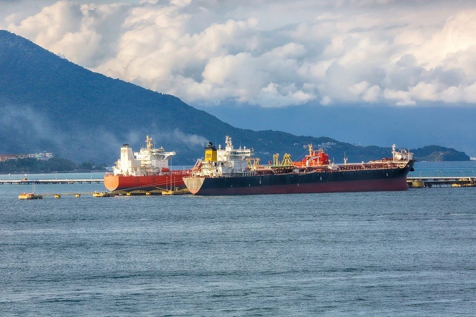 Oil tankers transporting fuel